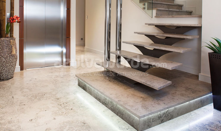 Grey limestone staircases